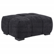 Pemberly Row Tufted Upholstered Fabric Rectangular Ottoman in Black