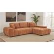 Pemberly Row Upholstered Fabric Sectional Chaise Sofa in Orange