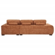 Pemberly Row Upholstered Fabric Sectional Chaise Sofa in Orange