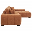 Pemberly Row Upholstered Fabric Sectional Chaise Sofa in Orange