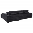 Pemberly Row Upholstered Fabric Sectional Chaise Sofa in Black