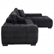 Pemberly Row Upholstered Fabric Sectional Chaise Sofa in Black