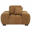 Pemberly Row Upholstered Fabric Track Arm Accent Chair in Amber