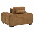 Pemberly Row Upholstered Fabric Track Arm Accent Chair in Amber