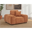 Pemberly Row Contemporary Fabric Track Arm Accent Chair in Orange