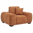Pemberly Row Contemporary Fabric Track Arm Accent Chair in Orange