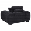 Pemberly Row Upholstered Fabric Track Arm Accent Chair in Black