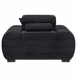 Pemberly Row Upholstered Fabric Track Arm Accent Chair in Black