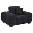 Pemberly Row Upholstered Fabric Track Arm Accent Chair in Black
