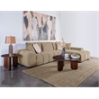 Pemberly Row Upholstered Fabric Sectional Chaise Sofa in Camel