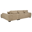 Pemberly Row Upholstered Fabric Sectional Chaise Sofa in Camel