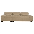 Pemberly Row Upholstered Fabric Sectional Chaise Sofa in Camel
