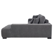 Pemberly Row Upholstered Fabric Sectional Chaise Sofa in Charcoal Grey