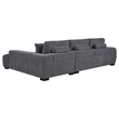 Pemberly Row Upholstered Fabric Sectional Chaise Sofa in Charcoal Grey