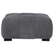 Pemberly Row Tufted Upholstered Fabric Rectangular Ottoman in Charcoal Grey