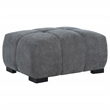 Pemberly Row Tufted Upholstered Fabric Rectangular Ottoman in Charcoal Grey