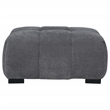 Pemberly Row Tufted Upholstered Fabric Rectangular Ottoman in Charcoal Grey