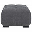 Pemberly Row Tufted Upholstered Fabric Rectangular Ottoman in Charcoal Grey