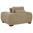 Pemberly Row Upholstered Fabric Track Arm Accent Chair in Camel