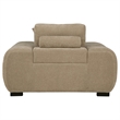 Pemberly Row Upholstered Fabric Track Arm Accent Chair in Camel