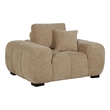 Pemberly Row Upholstered Fabric Track Arm Accent Chair in Camel