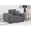 Pemberly Row Upholstered Track Arm Accent Chair in Charcoal Grey