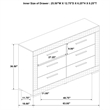 Pemberly Row Solid Hardwood 6-drawer Dresser Cabinet in White High Gloss