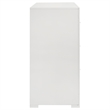 Pemberly Row Solid Hardwood 6-drawer Dresser Cabinet in White High Gloss