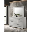Pemberly Row 6-drawer Dresser and Mirror Set in White High Gloss