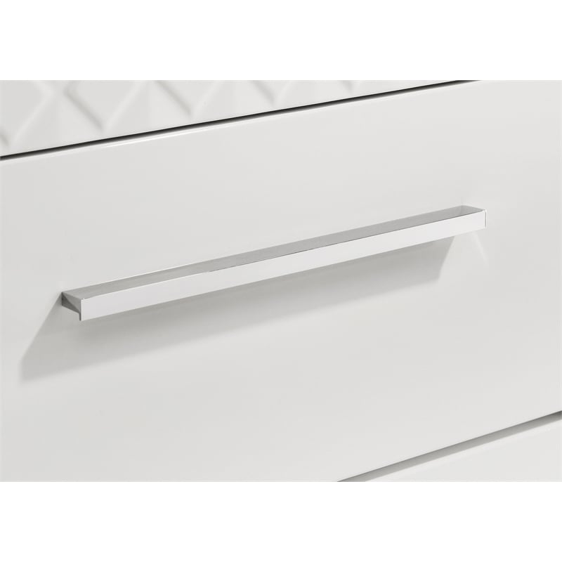 Pemberly Row 6-drawer Dresser and Mirror Set in White High Gloss