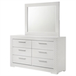 Pemberly Row 6-drawer Dresser and Mirror Set in White High Gloss