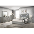 Pemberly Row Solid Hardwood 6-drawer Dresser Cabinet in Grey High Gloss
