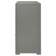 Pemberly Row Solid Hardwood 6-drawer Dresser Cabinet in Grey High Gloss