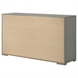 Pemberly Row Solid Hardwood 6-drawer Dresser Cabinet in Grey High Gloss