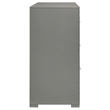 Pemberly Row Solid Hardwood 6-drawer Dresser Cabinet in Grey High Gloss