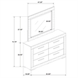 Pemberly Row 6-drawer Dresser and Mirror Set in Grey High Gloss