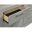 Pemberly Row 6-drawer Dresser and Mirror Set in Grey High Gloss
