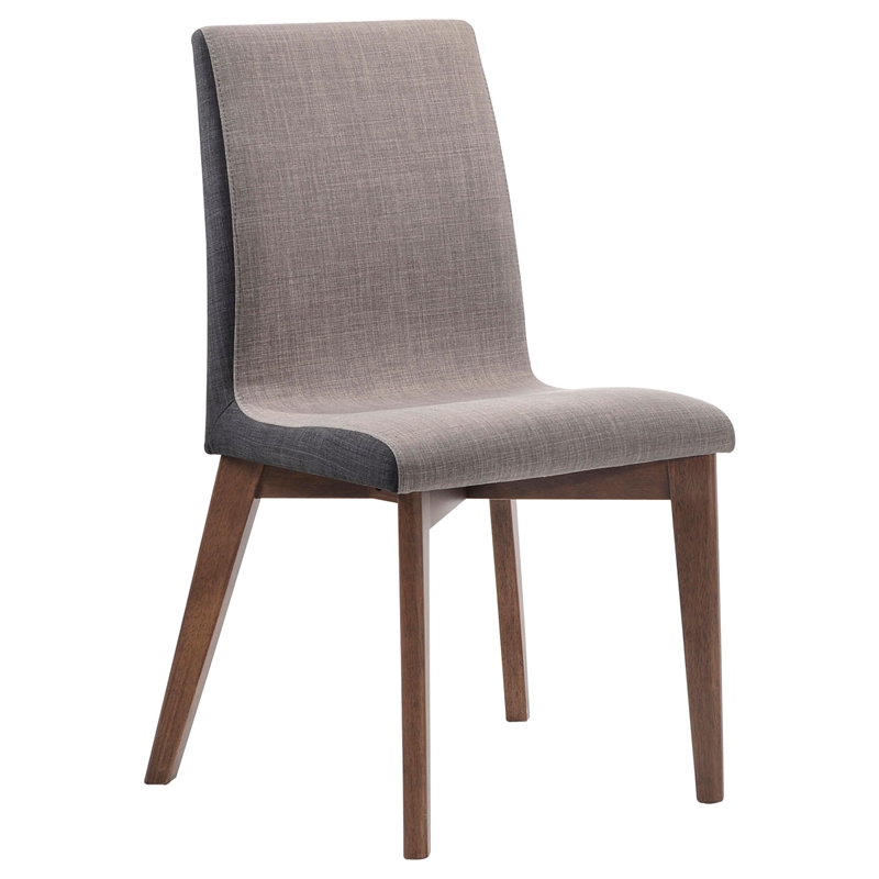 Pemberly Row 2-piece Upholstered Dining Side Chair Set in Walnut