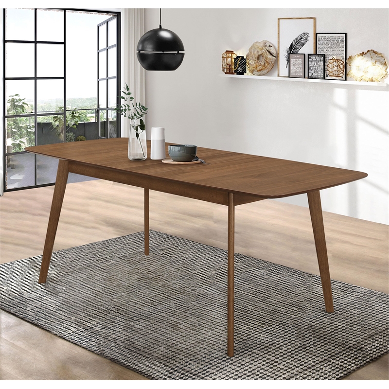 Pemberly Row 75-inch Extension Leaf Dining Table in Natural Walnut