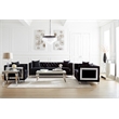 Pemberly Row Square Glass Top End Side Table in White and Chrome