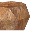 Pemberly Row Octagonal Solid Mango Wood Side Table in Natural Brown