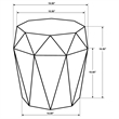 Pemberly Row Octagonal Solid Mango Wood Side Table in Natural Brown