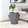 Pemberly Row Octagonal Faceted Solid Mango Wood Side Table in Grey