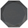 Pemberly Row Octagonal Faceted Solid Mango Wood Side Table in Grey
