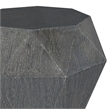 Pemberly Row Octagonal Faceted Solid Mango Wood Side Table in Grey
