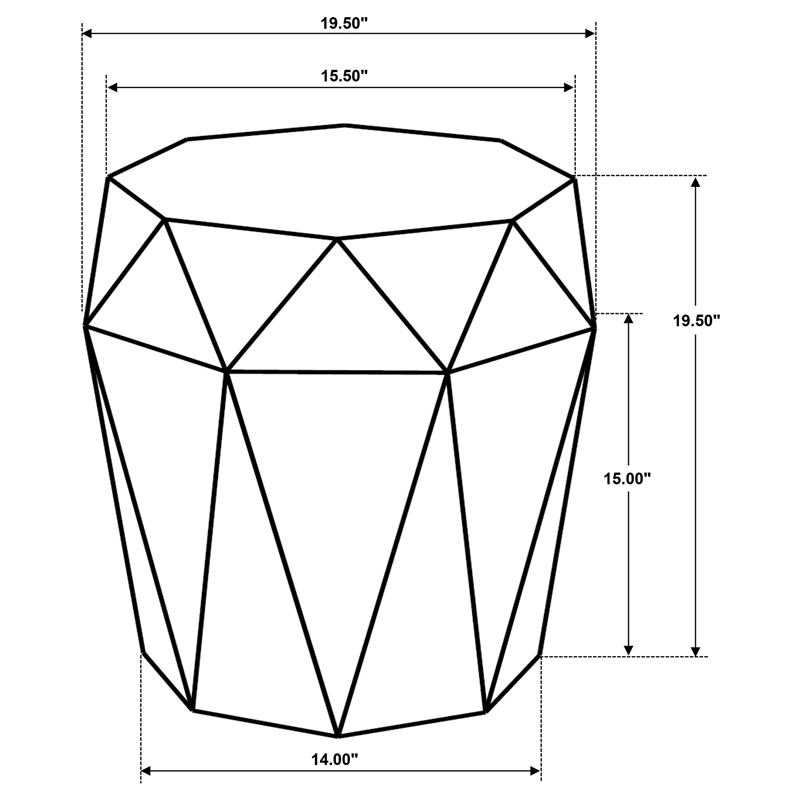 Pemberly Row Octagonal Faceted Solid Mango Wood Side Table in Grey