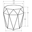 Pemberly Row Octagonal Faceted Solid Mango Wood Side Table in Grey