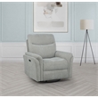 Pemberly Row Upholstered Fabric Power Swivel Glider Recliner in Ivory