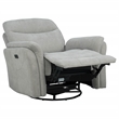 Pemberly Row Upholstered Fabric Power Swivel Glider Recliner in Ivory