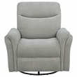 Pemberly Row Upholstered Fabric Power Swivel Glider Recliner in Ivory